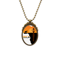 thumbnail image 1 of África Mapa Savanna Elephant Wildlife mujeres negras Collar Colgante Vintage de bronce antiguo de joyeria de lujo de regalo Unbranded M, 1 of 3