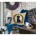 thumbnail image 4 of Black Poodle and Flowers Fabric Decorative Pillow 18 in x 18 in, 4 of 5
