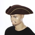 thumbnail image 6 of Jiibva Pirate Hat for Adult, Colonial Style Tricorn Hat, Pirate Cap Fancy Dress Medieval Accessory Captain Props for Pirate Theme Party Halloween Party, 6 of 7