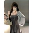 thumbnail image 3 of Grey Women Loose Fit Long Sleeve Open Front Sweater, 3 of 9