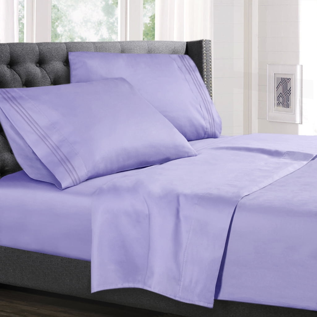 Full Xl Size Bed Sheets Set Lavender Luxury Bedding Sheets Set 4