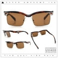 thumbnail image 2 of Aerodynamic Streamline Plastic Half Rim Rimless Rectangle Fashion Sunglasses Tortoise - Brown, 2 of 8