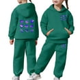 thumbnail image 2 of Boys Sweatsuits Size 7 Casual Print Hoodie and Pants Outfit 2 Piece Tracksuit Soft Comfy Loungewear Toddler Kids Youth Fashion Athletic Wear Playground Daily Outfits, 2 of 7