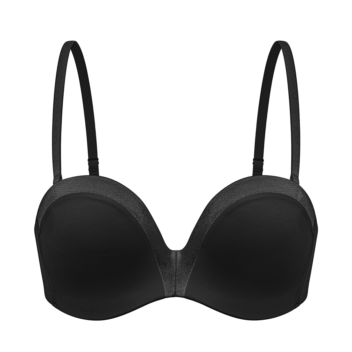 YBCG Push up Strapless Padded Convertible Add a Cup Underwire Supportive  Bra with Clear Straps for Women's Wedding Black 32A at  Women's  Clothing store