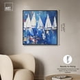 thumbnail image 5 of Sailboats in Blue Canvas Classic Coastal Art by Art Remedy, Black Frame, 30" x 30", 5 of 7