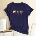 thumbnail image 1 of Puntoco - Camiseta informal de Navidad para mujer, con estampado de copas de vino, de manga corta, con cuello redondo Puntoco Puntoco-5546, 1 of 4