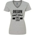 thumbnail image 3 of Inktastic Oregon Awesome Since 1859 Women's V-Neck T-Shirt, 3 of 5