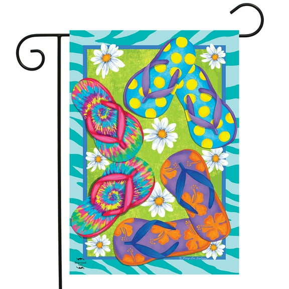 Briarwood Lane Fun Flip Flops Summer Garden Flag