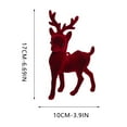 thumbnail image 3 of Neoyler Christmas Decorations Flocked Deer Figurine Ornament Soft Flocking Finish Easy Clean Holiday Shelf Table Nightstand Centerpiece Home Office Mantel Gift for Nature Lovers Red 6.7in, 3 of 7