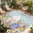 thumbnail image 2 of Outdoor Rug 5x7 ft Bunny Tail Happy Easter Waterproof Outdoor Patio Rug Mat Non Slip Outside Area Rugs Carpet for RV,Camping,Porch,Deck,Pool,Balconybackyard,Color Eggs Spring Flowers Light Blue, 2 of 9