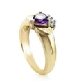 thumbnail image 2 of Galaxy Gold 14K Solid Yellow Gold Heart Cut 0.75 CTW Ring with Natural Diamonds and Natural Purple Amethyst (11.0), 2 of 2