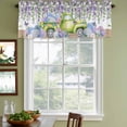thumbnail image 3 of Blue Purple Floral Curtain Valances for Windows, Kitchen Valance Window Treatments Panel 2 Pack, Spring Country Hydrangea Flower Truck Rod Pocket Short Curtains for Bathroom Bedroom 60 x 18 Inch, 3 of 8