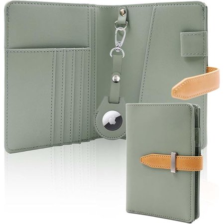 ZLC Passport wallets, Mulit-purpose RFID Blocking Passport Holder AirTag Wallet, Travel Wallet(Moss Green)