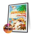 thumbnail image 1 of Cuadros Decorativos Pintura de diamante DIY playa de verano completo taladro redondo cuadro de diamantes de imitación Likrtyny embutido en tela, 1 of 9