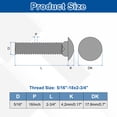 thumbnail image 2 of Uxcell 25Pack 5/16"-18x2-3/4" Stainless Steel Carriage Bolts Round Head Square Neck, Silver, 2 of 7