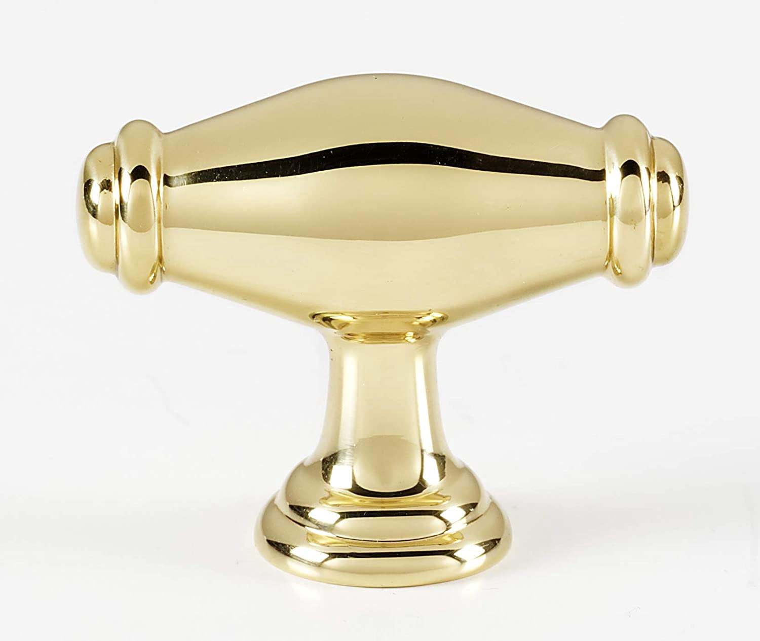 Alno A626-PB/NL Charlies 1-3/4" Solid Brass "T" Bar Football Cabinet Knob / Drawer Knob -
