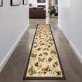thumbnail image 3 of Ottomanson Non-Slip Hallway Runner Rug 1'10" x 7' Perfect for High Traffic Areas, Beige Butterfly, 3 of 8
