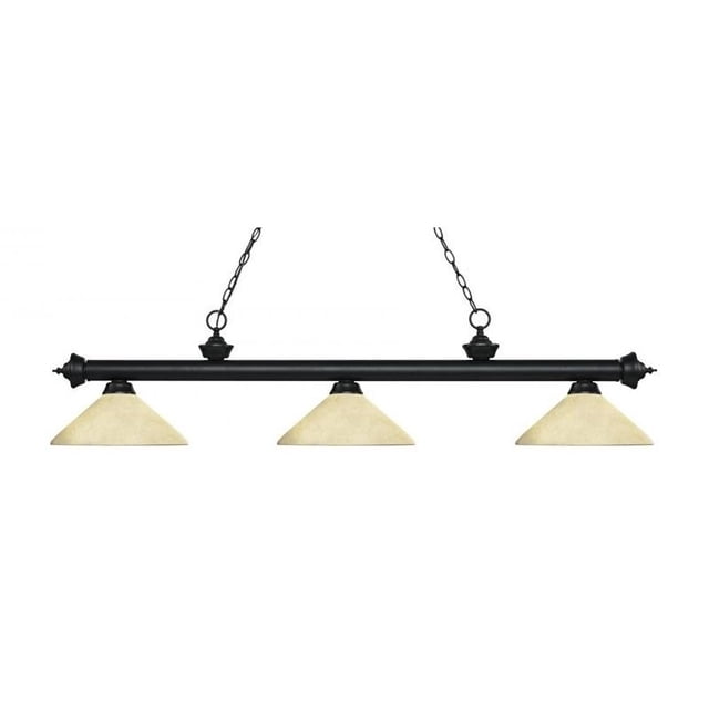 Z-Lite Riviera 3 Lumière Billard Lumière en Noir Mat
