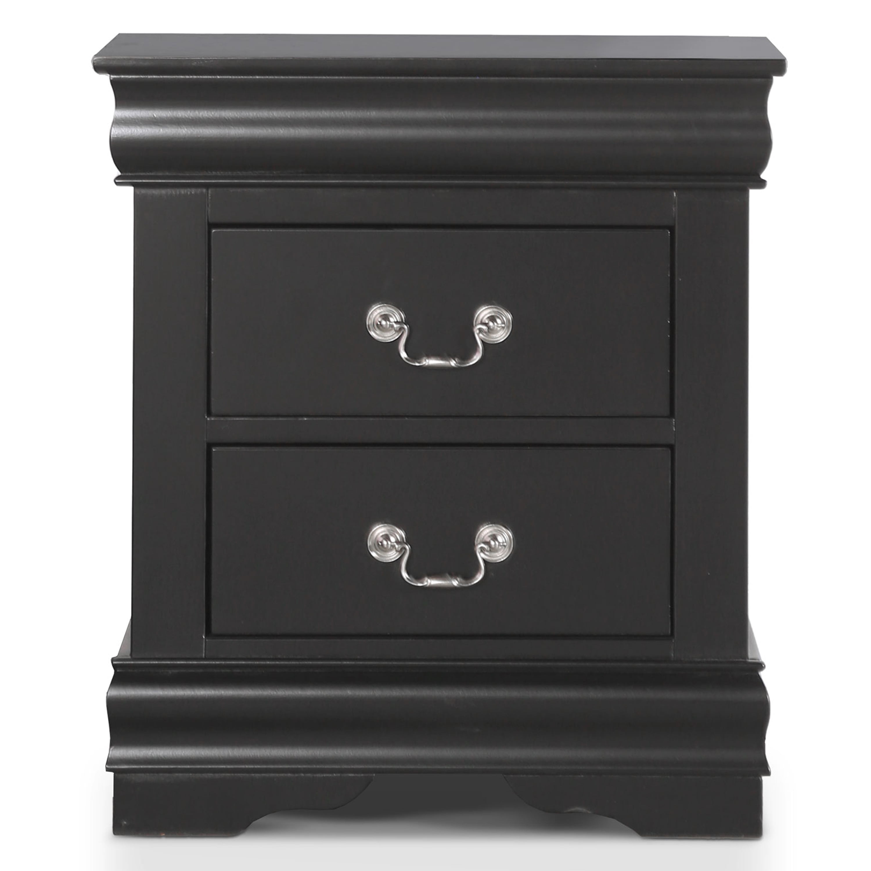 Furniture of America Vrai Transitional 2-Drawer Adult Nightstand, Black
