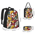 thumbnail image 2 of Disketp Retro Floral Butterfly Mochila Estampada de Gran Capacidad con Lonchera y Estuche, Set de 3 Piezas para Estudiantes, 2 of 7