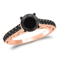 thumbnail image 2 of Aonejewelry 1.25 Ct Black Diamond Black Rhodium Plated Engagement Ring In 10K Rose Gold, 2 of 4