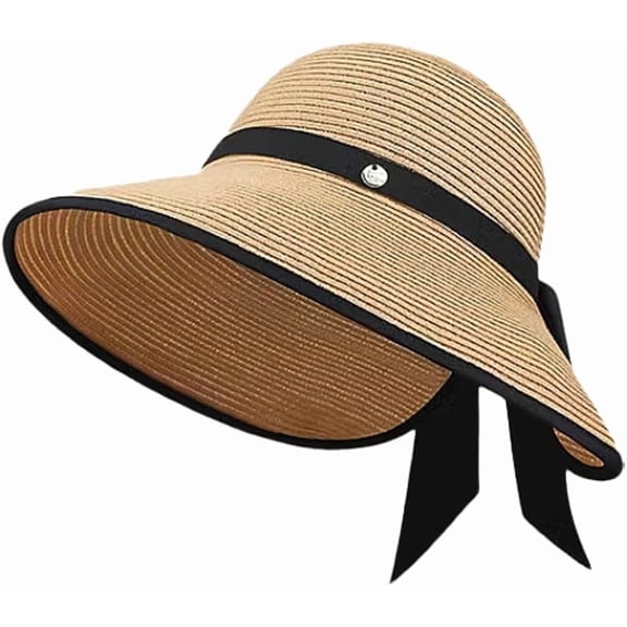 Visor Straw Sun Hat for Women UV Protection Outdoor Fishing Hat Wide Brim Breathable Summer Beach Hat