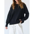 thumbnail image 5 of KelaJuan Women Knit Sweater Long Sleeve Crew Neck Solid Loose Pullover Warm Sweater for Fall Winter, 5 of 6