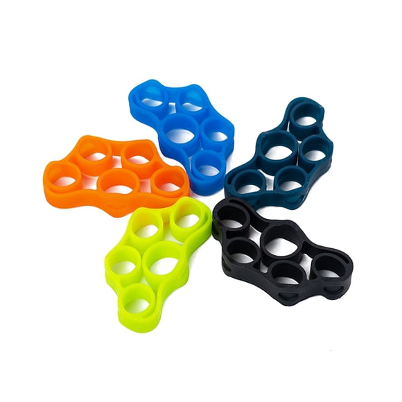 Paquete de 5 expansores de silicona Yuarrent para la yema del dedo dispositivo de banda de resistencia para fortalecer la mano Accesorios para instrumentos musicales
