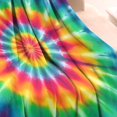 thumbnail image 3 of Rainbow Tie Dye Mandala Pattern Blanket,Comfortable Soft Flannel Throw Blanket,All Season,Warm Lightweight Blankets for Sofa Bed Couch Living Room Chair,30"x40", 3 of 4