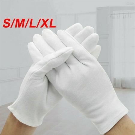 

6Pair/Bag White Inspection Work Gloves Women Men Household Gloves Coin Jewelry Lightweight Gloves Serving/Waiters/drivers