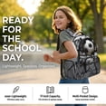 thumbnail image 6 of SEANATIVE Kids Bookbag School Backpack Large Capacity School Bag with Laptop Compartment, Front Pocket & Side Pockets for Children Teenagers, Soccer Cracked Stone Print, 6 of 7