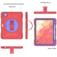 thumbnail image 3 of for iPad Pro 11 5th Gen 2024 Case, Military Grade Silicone Shockproof Heavy Duty Protective Cover for iPad Pro 11 2024 with Handle Strap & Pencil Holder Rotating Stand - Redblue, 3 of 13