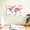 thumbnail image 3 of Elephant Stock Places She Will Go World Map Wall Art - Horizontal Canvas Wall Art - Living Room Wall Decor - Hobbies And Lifestyle Canvas - Pink And White Decor - 12" x 8", 3 of 8