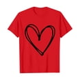 thumbnail image 1 of Plebaso T-Shirts pour Femmes à Imprimé Cœur, Col Rond, Coupe Ample, T-Shirts Décontractés à Manches Courtes, T-Shirts Graphiques pour Femmes, 1 of 4