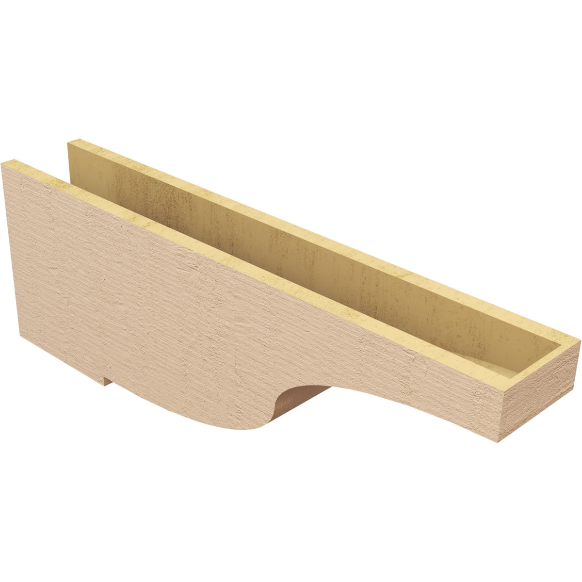 6"W x 36"D x 12"H Thin Van Buren Rough Cedar Woodgrain TimberThane Corbel, Primed Tan