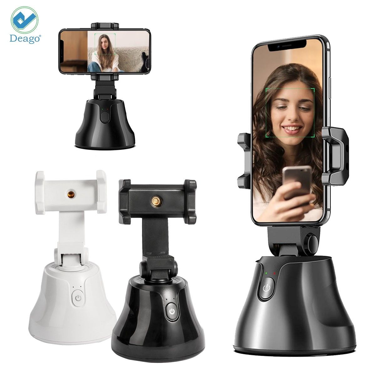 Deago Portable Allinone Smart Tracking Selfie Stick, 360° Rotates