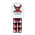 thumbnail image 2 of Family Matching Christmas Pajamas Set, Reindeer Print Long Sleeve T-Shirt + Plaid Pants Sleepwear for Adults, Kids, 2 of 10