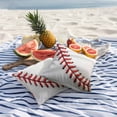 thumbnail image 2 of 2 Pack Outdoor Waterproof Throw Pillow Covers,USA Baseball Red Needle Stripe Decorative Square Patio Pillowcases for Chair Couch Sofa 16x16in, 2 of 9