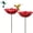 Red, variant on SeekLGT Bird Bath Bird Feeder Garden Stake Flower Shaped Ceramic Drinking Bowl for Outdoor Yard Patio Decoration 6x24 in 1pc