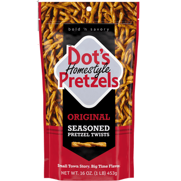 Dot's Homestyle Pretzels, Original Seasoned Pretzel Twists, 16 oz Family Size Bag, Pack of 4