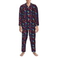thumbnail image 3 of Balery mushroom colorful Skull Pijama para Hombre de Dos Piezas con Manga Larga, Conjunto de Dormir y Descanso Suave con Bolsillos-XX-Large, 3 of 7