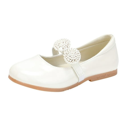

Children Shoes White Leather Shoes Bowknot Girls Princess Shoes Single Shoes Performance Shoes Kids Shoes Size 3