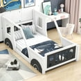 thumbnail image 5 of Euroco Car-Shaped Twin Size Platform Bed for Kids’ Bedroom, Solid Car Bed for Gift,Low Profile,White, 5 of 13