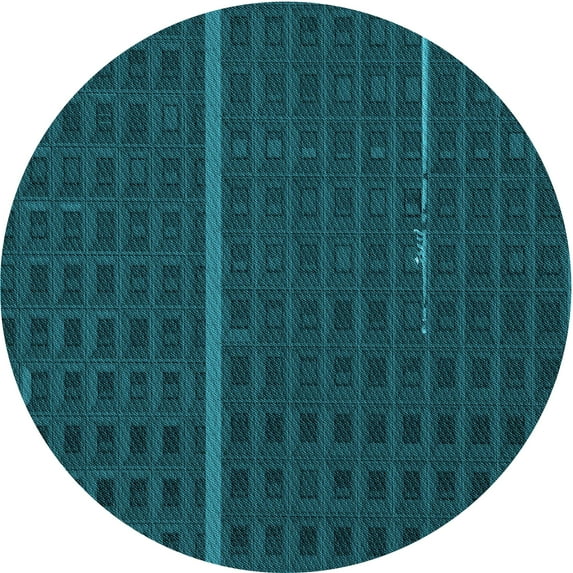 Ahgly Company Indoor Round Patterned Dark Cyan Green Area Rugs, 7' Round