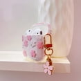 thumbnail image 3 of Funda para AirPods Pro Faneiy, bonita, transparente, con purpurina, flor rosa, TPU, 3 of 7