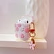 thumbnail image 3 of Funda para AirPods Pro Faneiy, bonita, transparente, con purpurina, flor rosa, TPU, 3 of 7