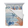 thumbnail image 7 of Quilts Twin-XL Size Bedding Set, Teal Blue Coastal Lightweight Quilted Comforter, Starfish Coral Shell Wooden Summer Ocean Soft Bedspread Coverlet with Pillow Covers for All Season, 68" x 98", 7 of 7