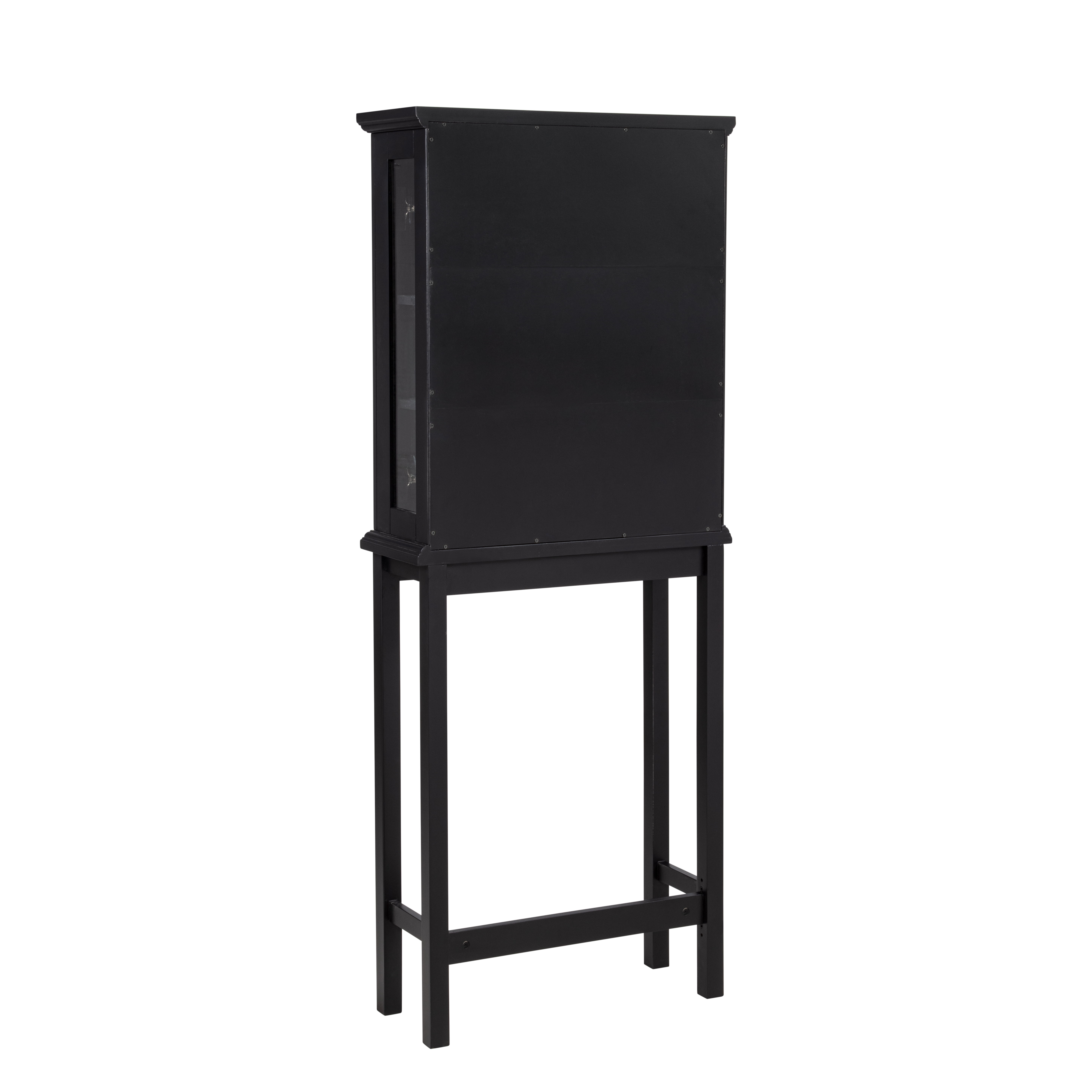 Linon Serenity Black Over the Toilet Bathroom Space Saver