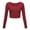 Red, variant on Fancifize Womens Long Sleeve Cropped Shirts Basic Tees Crop Tops Casual Going Out Workout Tight Outfits Fall Clothes