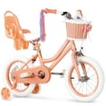 thumbnail image 3 of GLAF 14 in Kids Bicycle, Girls' Bike with Training Wheels, Streamers & Basket - Perfect for Ages 2-9, Orange, 3 of 16